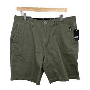 Lost Masters of Mayhem Chino Green Shorts Mens Size 32 Flat Front NWT